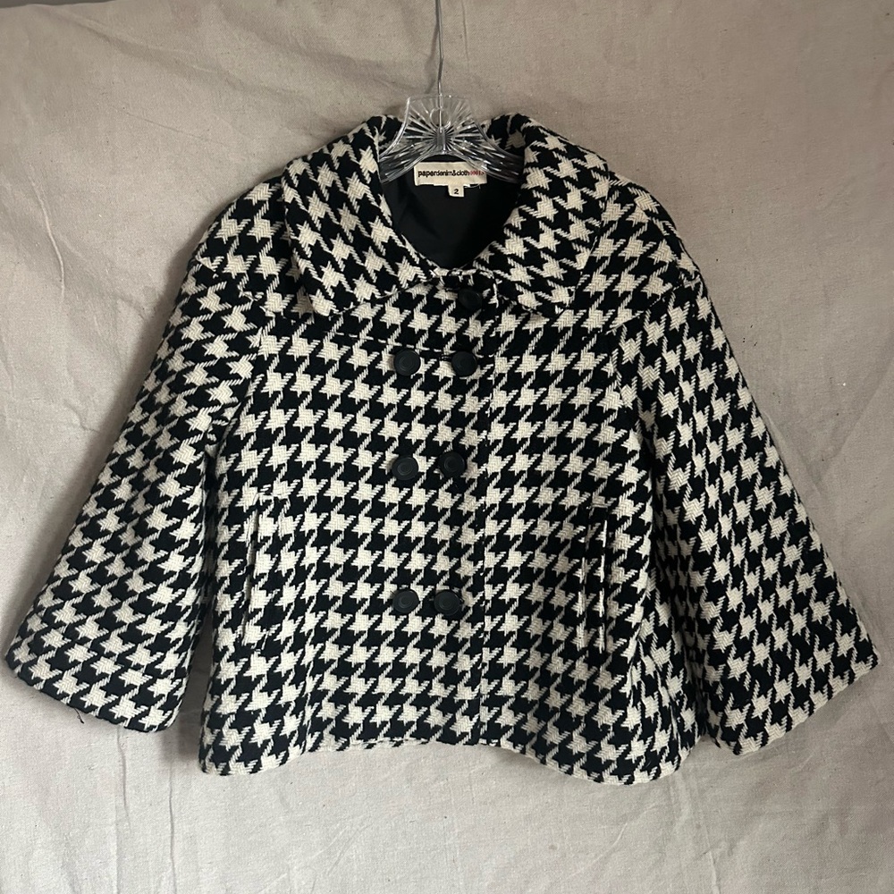 Paper Denim & Cloth Black and White Houndstooth Cape